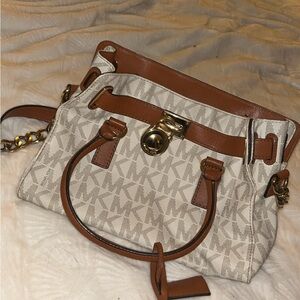 Michael Kors Tan and Cream Shoulder Bag